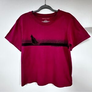 American Eagle  Plum Color & Black, Graphic San Clemente Sailing  Cotton Tee, M